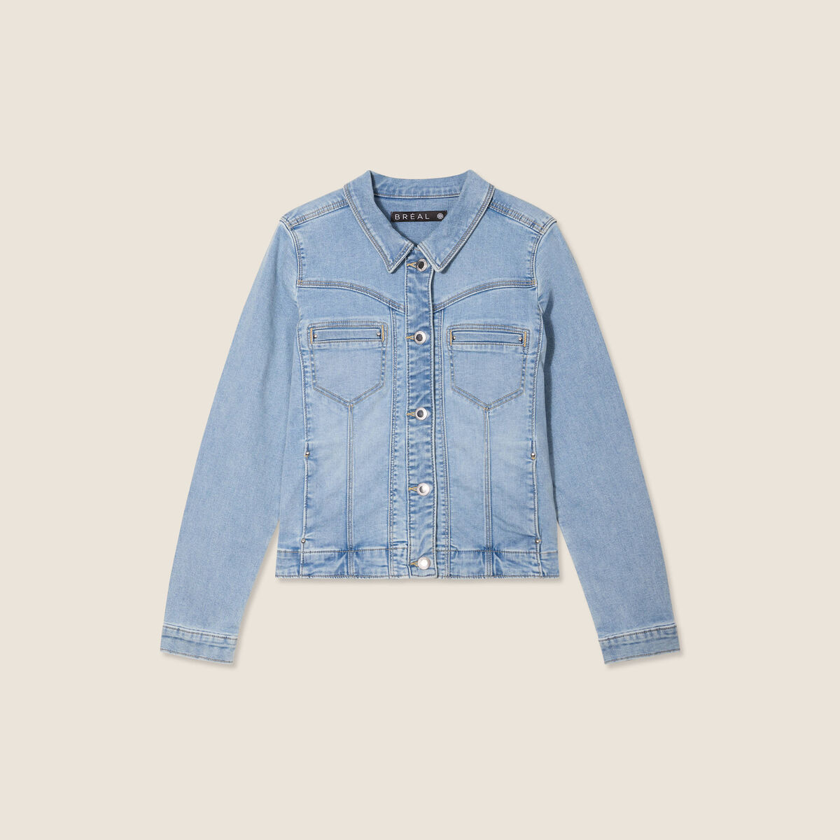 Blouson en jean denim baby bleu femme