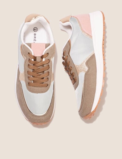 Baskets à lacets vert kaki femme