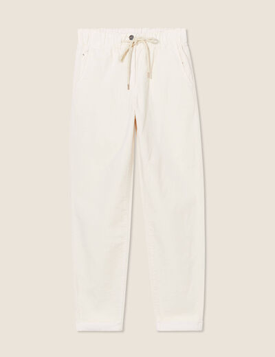 Pantalon jogging velours ivoire femme