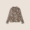 Blouse col v manches longues multicolore femme