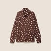 Chemise fluide manches longues marron femme