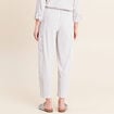 Pantalon fluide coupe barrel bleu femme