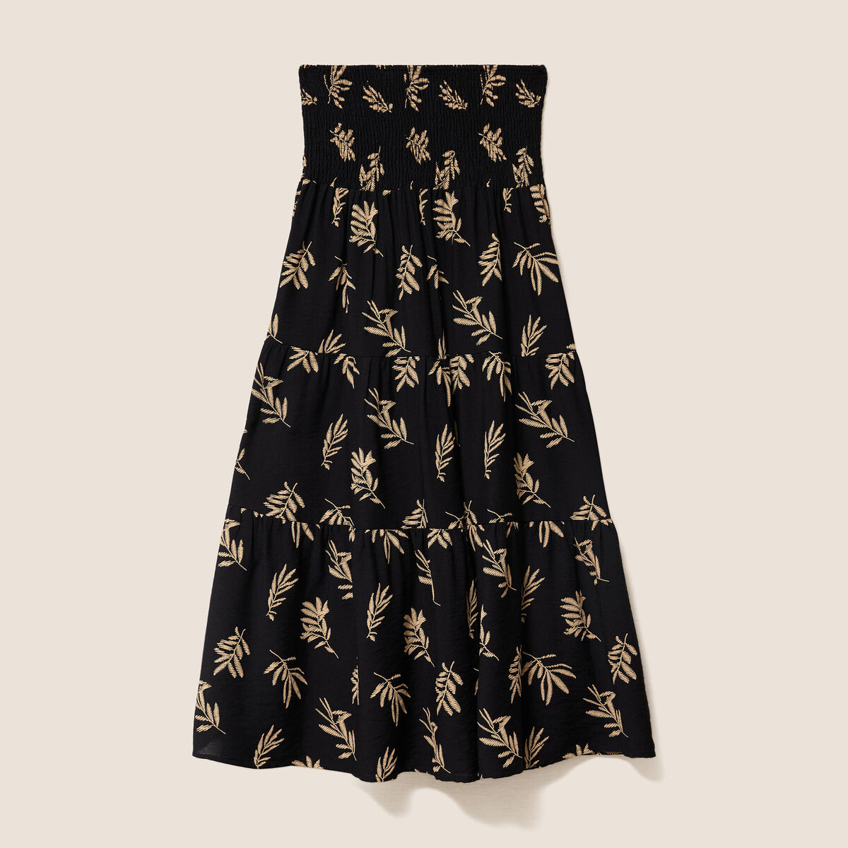 Jupe avec broderie noir femme