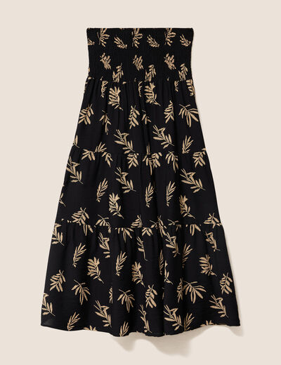 Jupe avec broderie noir femme