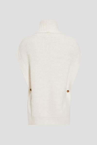 Pull manches courtes ecru femme