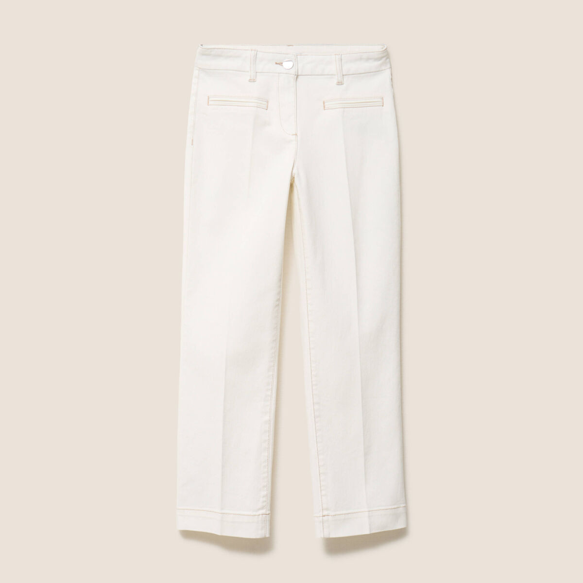 Jean coupe droite 7/8&egrave;me ecru femme