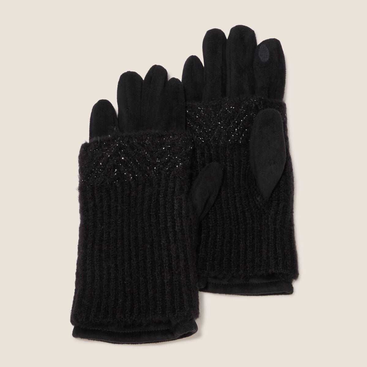 Gants 3 en 1 noir femme