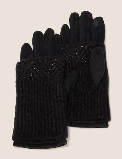 Gants 3 en 1 noir femme