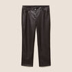 Pantalon droit 7/8&egrave;me taille bascul&eacute;e marron fonc&eacute; femme