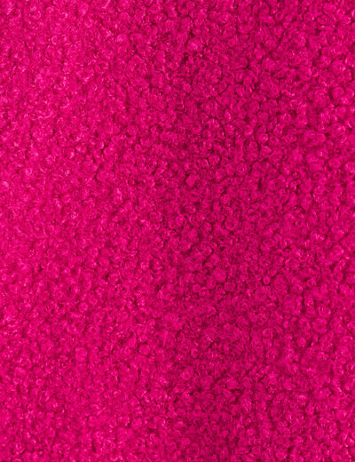 Gilet sans manches bouclette poches rose fushia femme