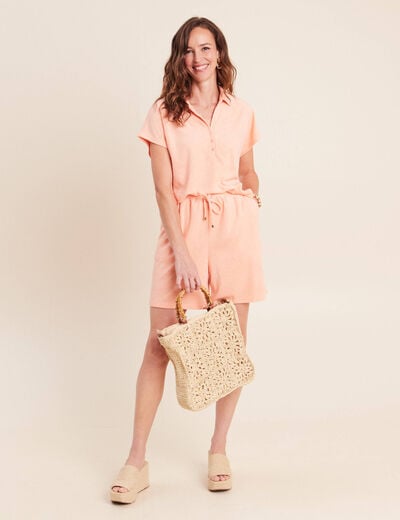 Short taille haute orange abricot femme