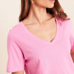 T-shirt manches courtes rose fushia femme