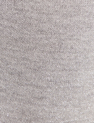 Pantalon large paillettes gris argent femme