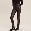 Pantalon ajusté couleur bronze femme