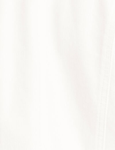 Veste en jean détails tressés blanc femme