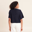 Gilet manches courtes bleu marine femme