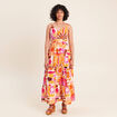Robe longue &eacute;vas&eacute;e &agrave; fines bretelles multicolore femme