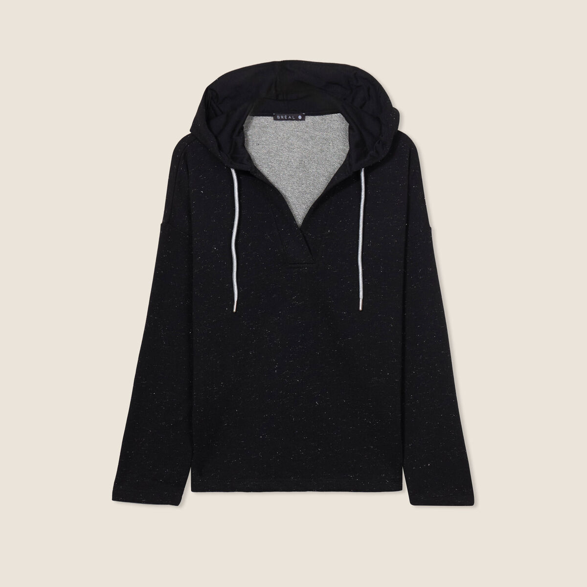 Sweat à capuche noir femme