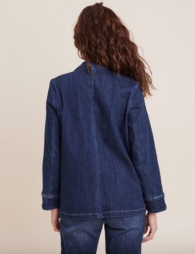 Veste tailleur en jean denim brut femme