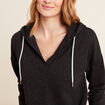 Sweat à capuche noir femme