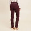 Pantalon droit taille haute bordeaux femme