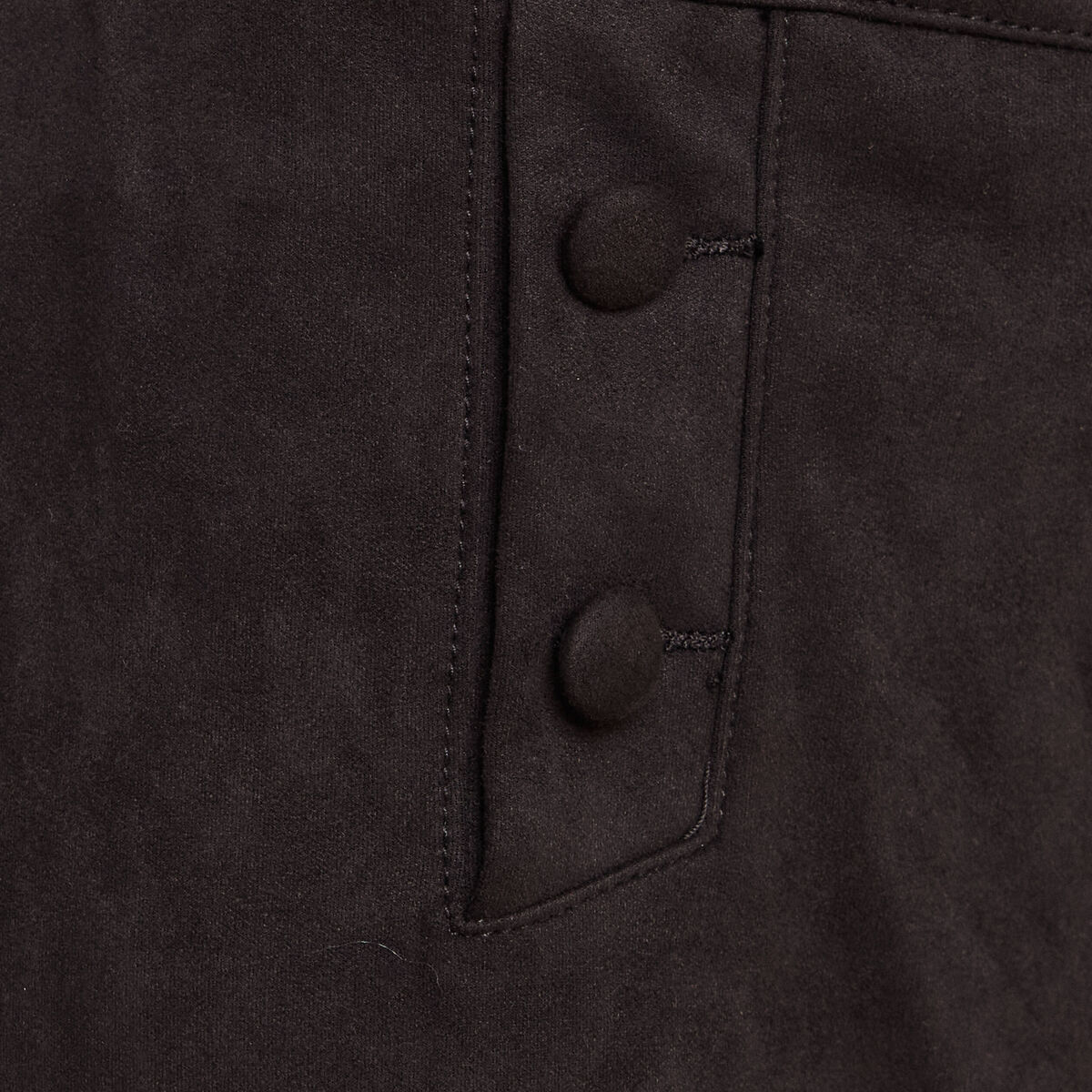 Pantalon aspect daim noir femme