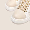 Baskets plates paillettes beige femme