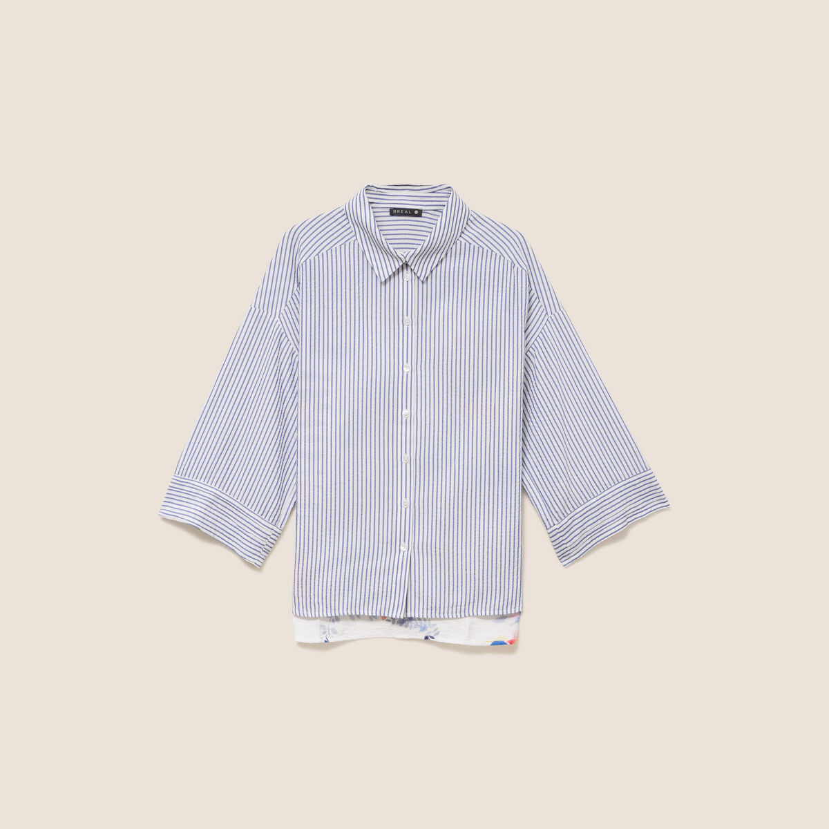 Chemise ample manches 3/4 fluide multicolore femme