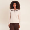 Pull droit manches longues beige femme