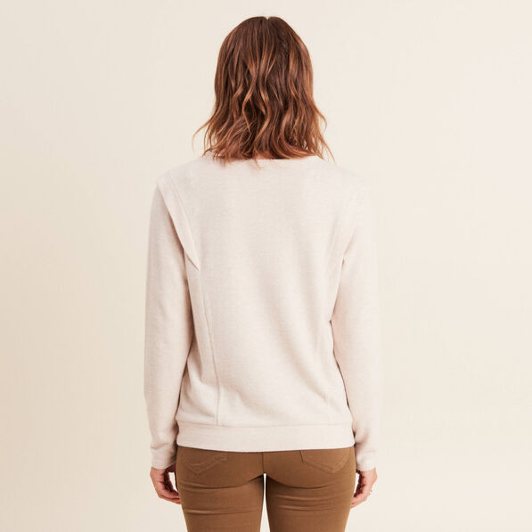 T-shirt manches longues ecru femme creme femme