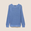 Pull col rond manches longues bleu ciel femme
