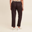 Pantalon flou ceinturé marron foncé femme