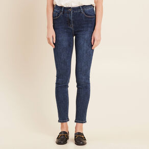 jean ajuste a strass denim brut femme Jean ajusté à strass denim brut femme