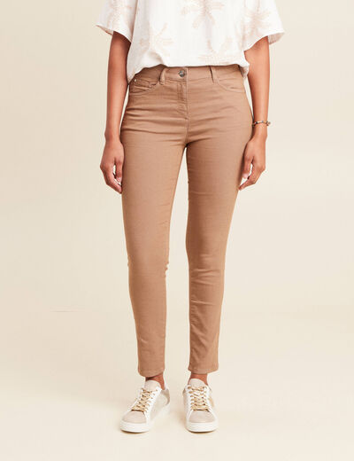 Pantalon léger taille standard 7/8ème marron femme
