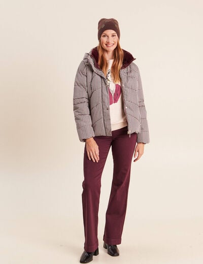 Pull col rond manches longues beige femme