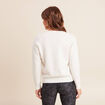Pull col v manches longues brillant ecru femme