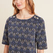 Robe droite manches 3/4 bleu femme