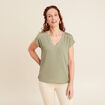 T-shirt manches courtes vert kaki femme