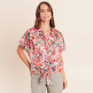 Chemise droite courte manches courtes multicolore femme