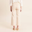 Pantalon 7/8&egrave;me coupe large ivoire femme