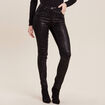 Pantalon ajusté enduit couleur bronze femme
