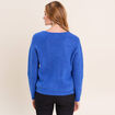 Pull col v bleu electrique femme