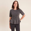 Pull col rond gris clair femme
