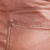 Jupe midi droite enduite couleur cuivre femme