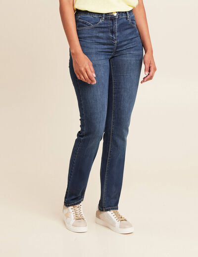 Jean ajusté taille standard long denim brut femme