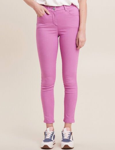 Pantalon léger taille standard 7/8ème mauve femme