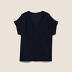 T-shirt manches courtes bleu fonc&eacute; femme