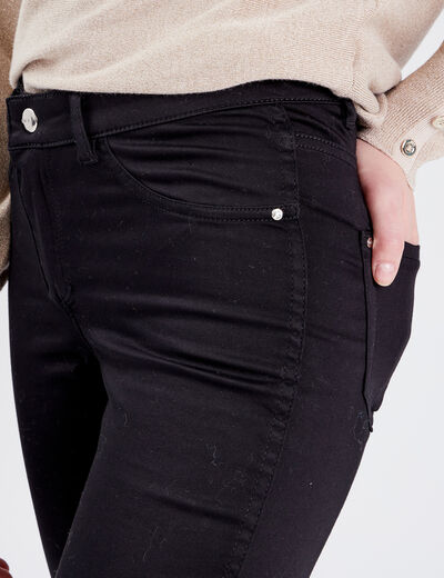 Pantalon ajusté réversible noir femme