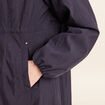 Parka cintr&eacute;e longue doubl&eacute;e bleu fonc&eacute; femme