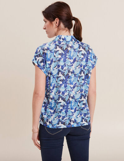 Chemise manches courtes bleu femme